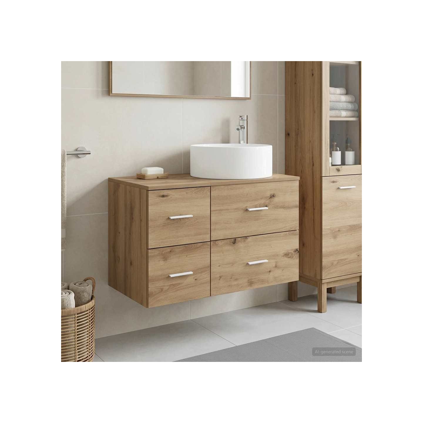 Ensemble de mobilier de salle de bain 2 pc Chêne artisanal