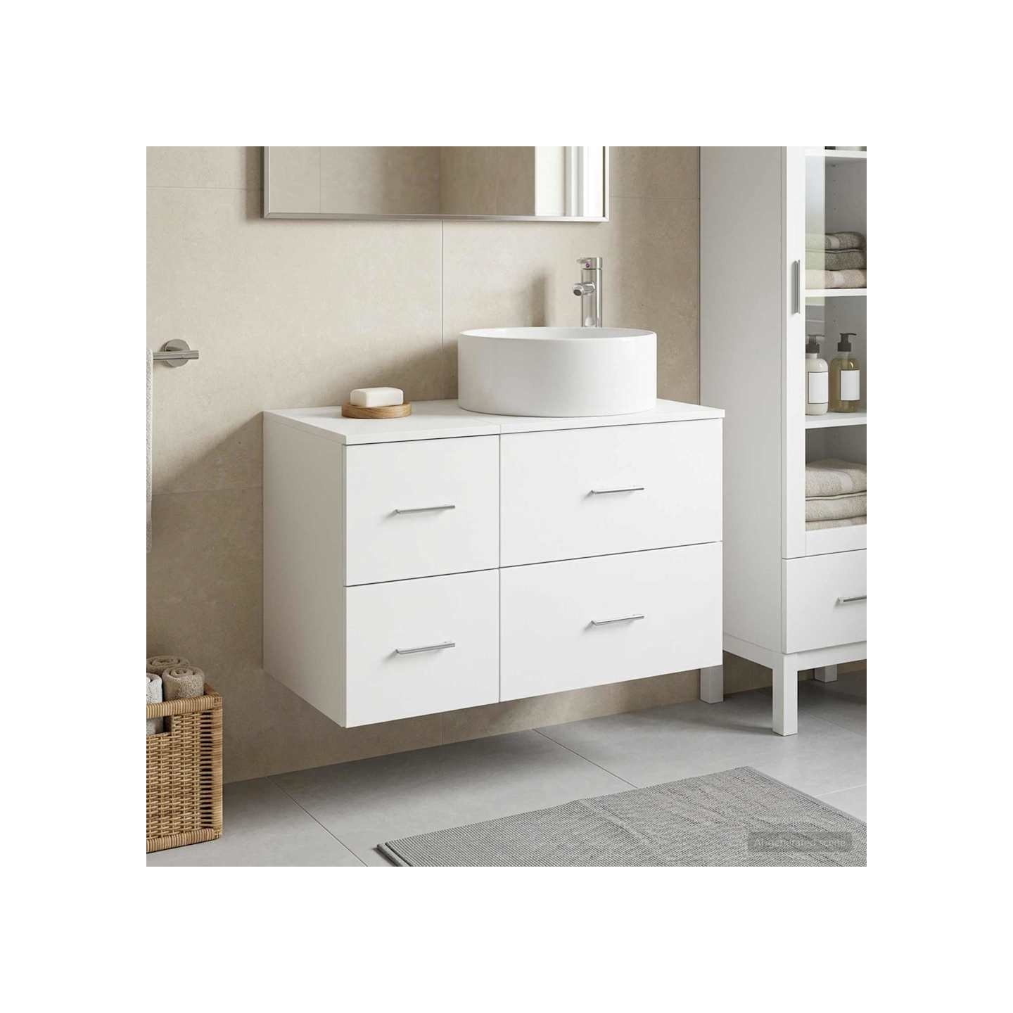 Ensemble de mobilier de salle de bain 2 pc Blanc