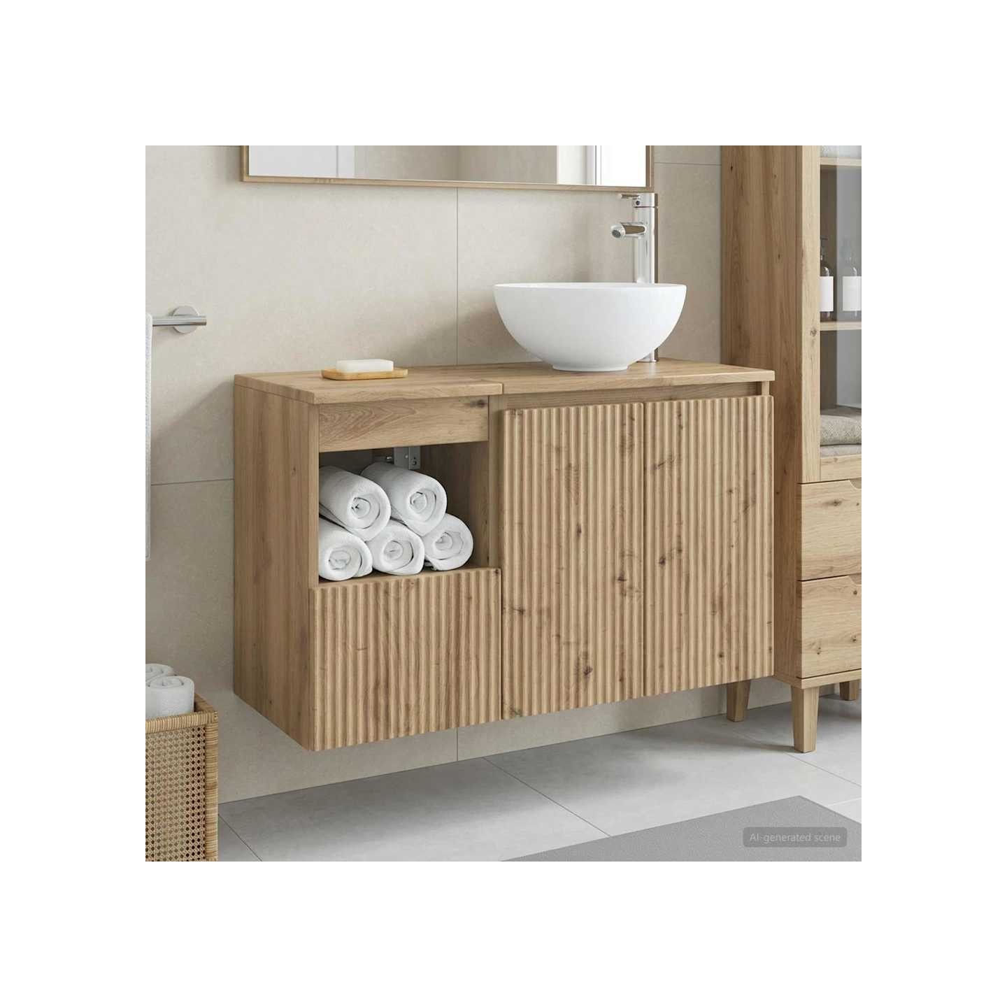 Ensemble de mobilier de salle de bain 2 pc Chêne artisanal