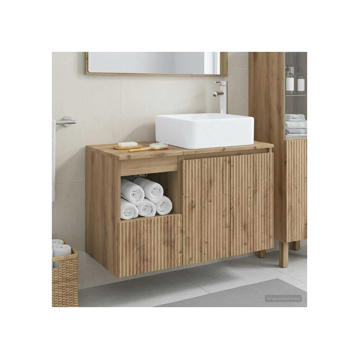 Ensemble de mobilier de salle de bain 2 pc Chêne artisanal