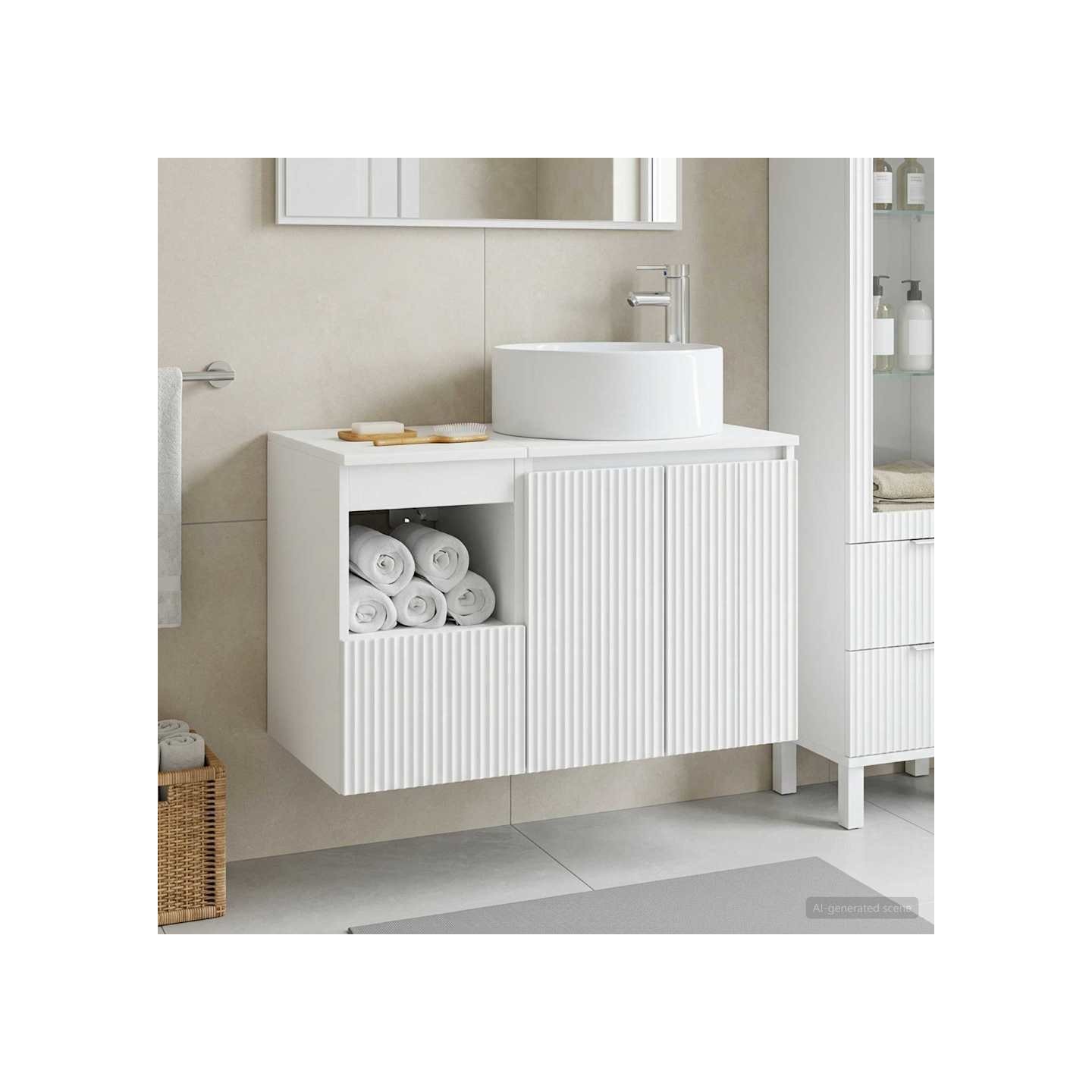 Ensemble de mobilier de salle de bain 2 pc Blanc