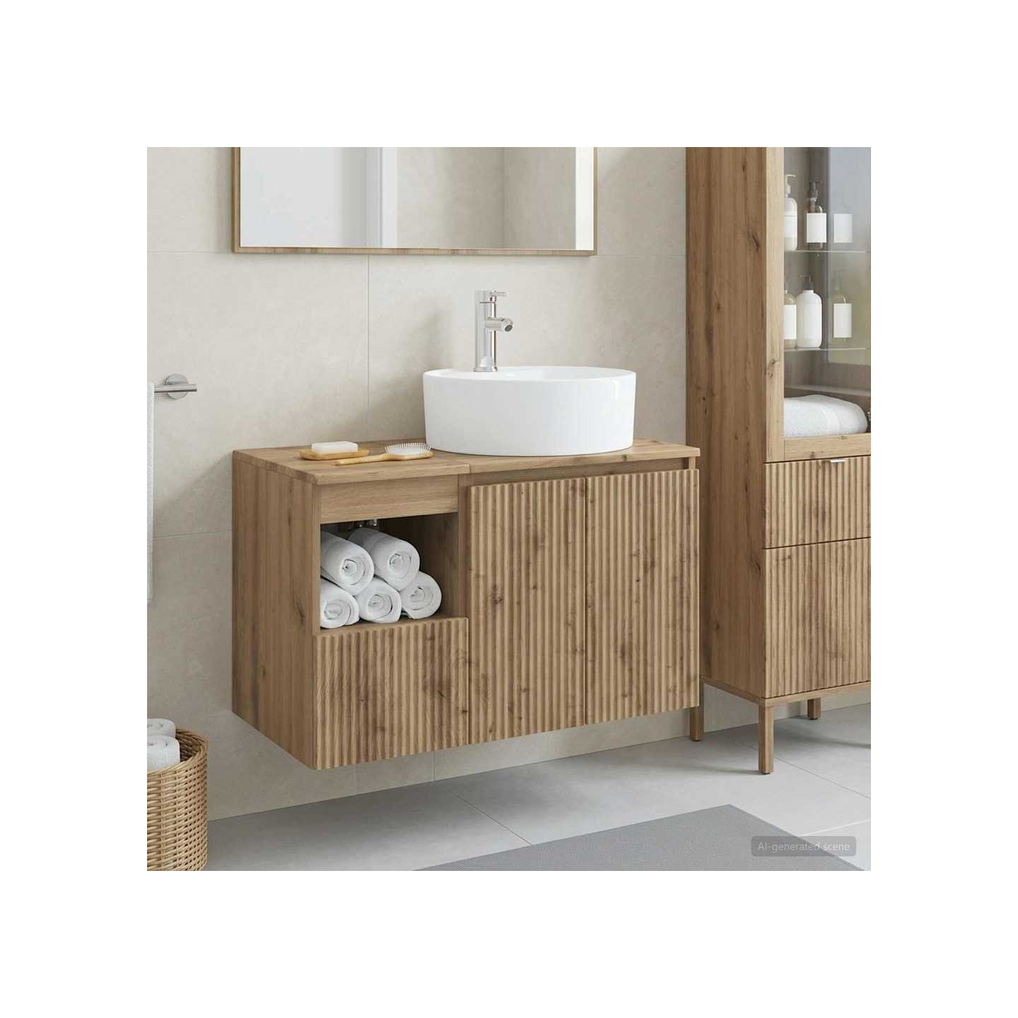 Ensemble de mobilier de salle de bain 2 pc Chêne artisanal