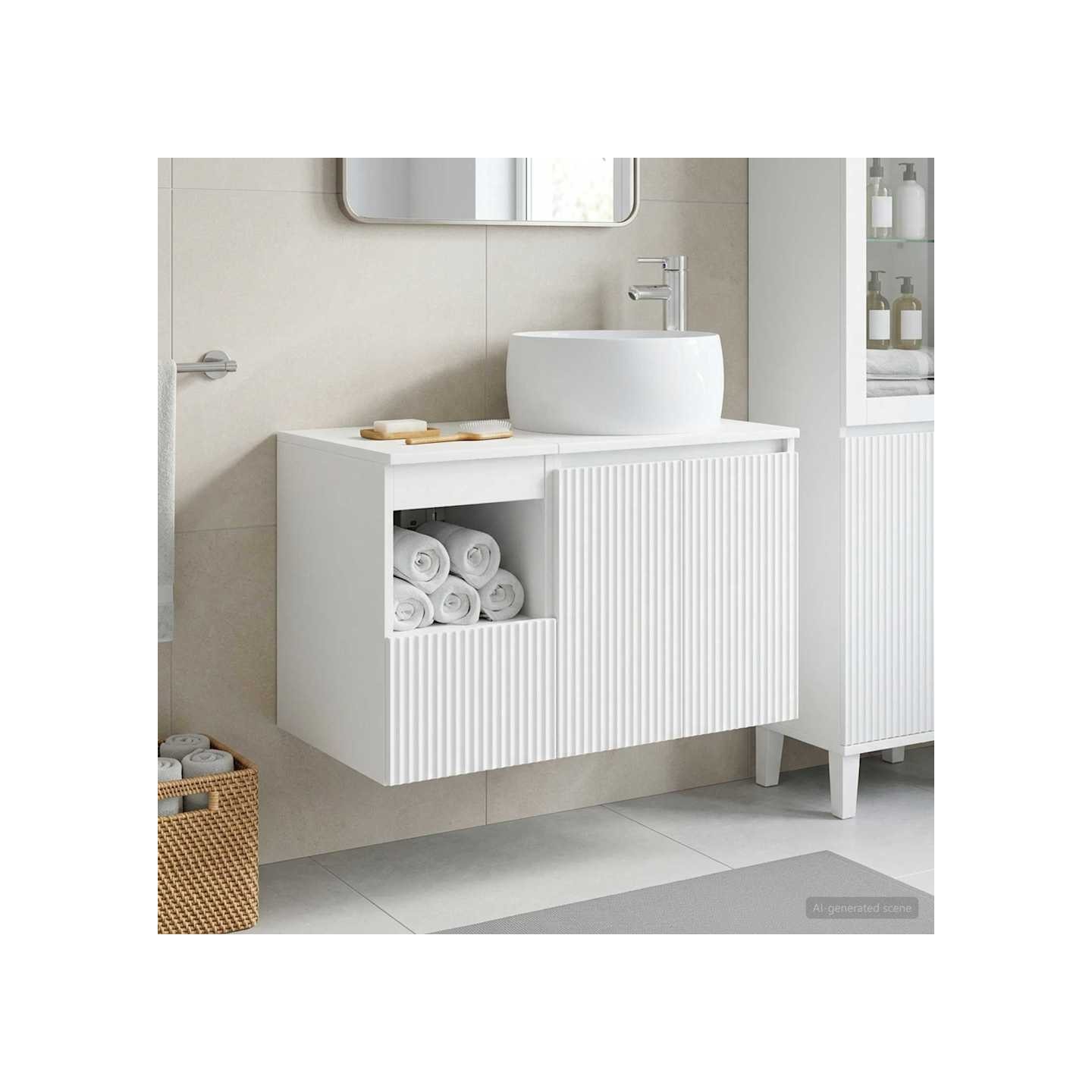 Ensemble de mobilier de salle de bain 2 pc Blanc