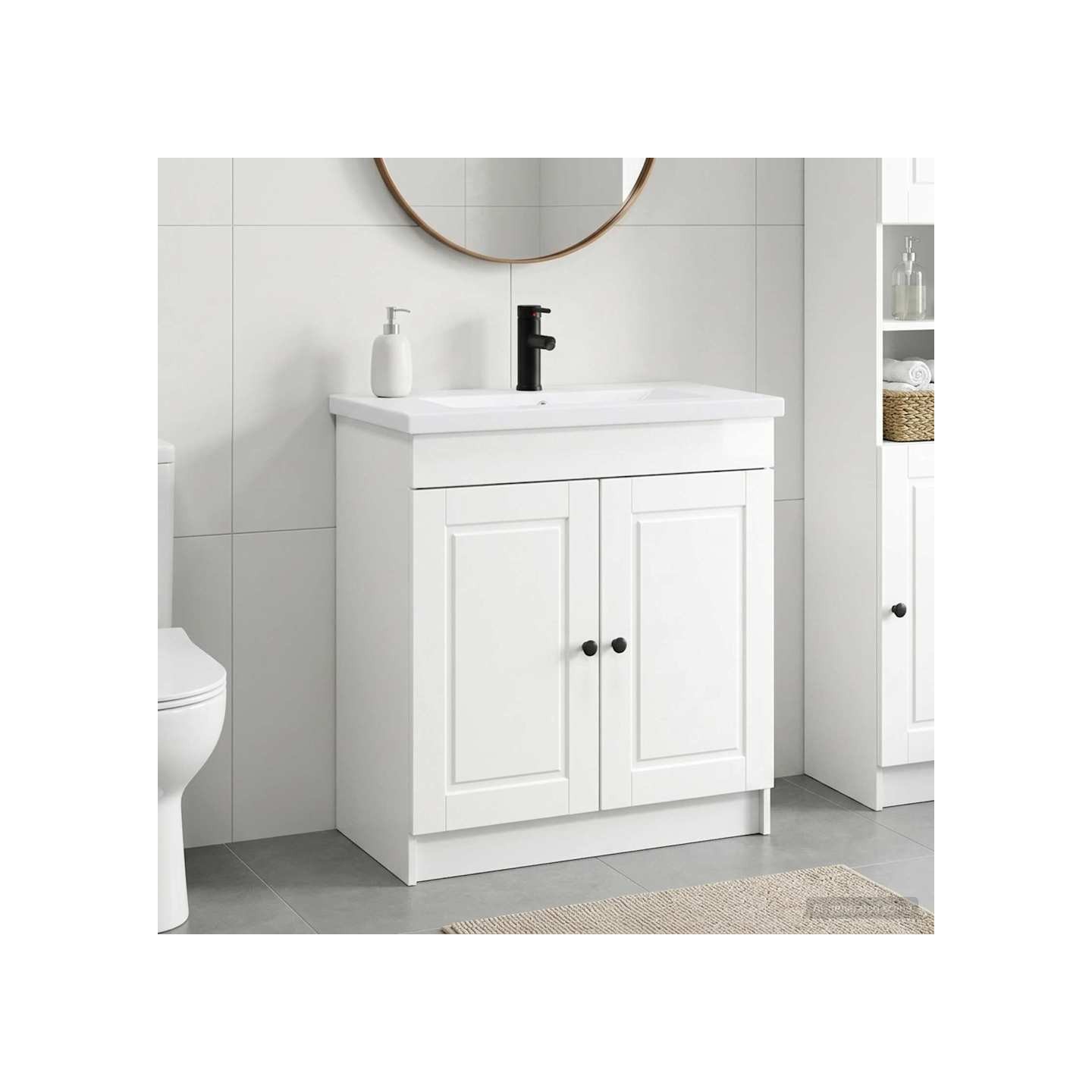 Ensemble de mobilier de salle de bain Blanc brillant