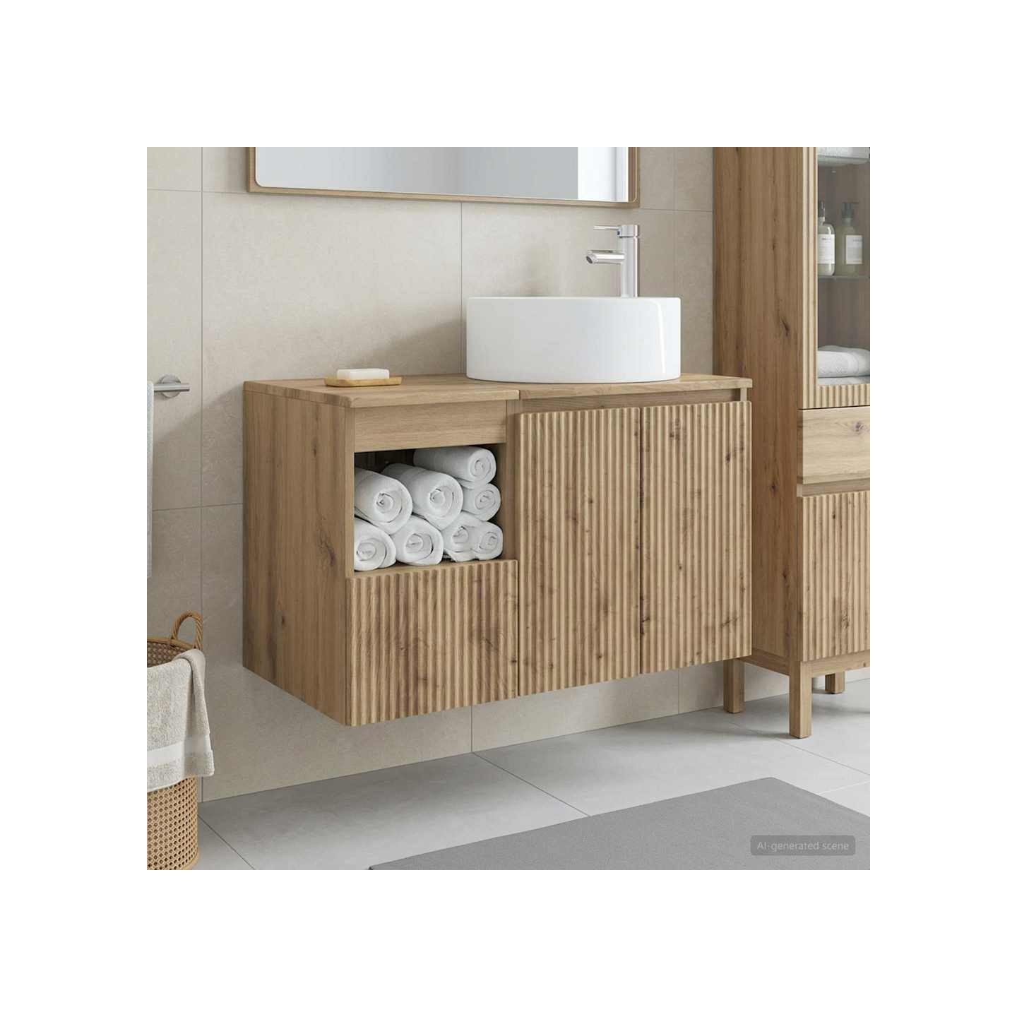 Ensemble de mobilier de salle de bain 2 pc Chêne artisanal
