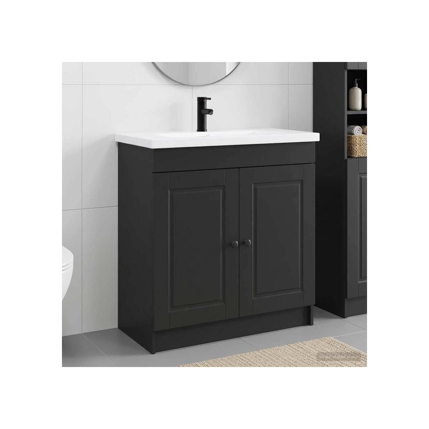 Ensemble de mobilier de salle de bain Noir 78,5 x 37,5 x 81 cm
