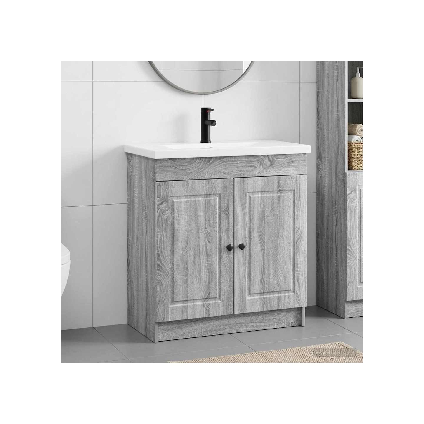 Ensemble de mobilier de salle de bain Sonoma gris