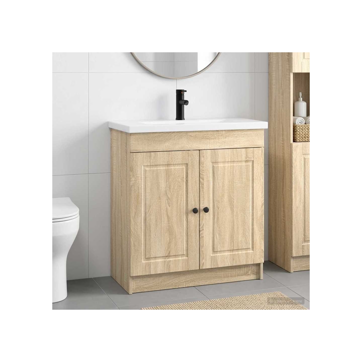 Ensemble de mobilier de salle de bain Chêne Sonoma