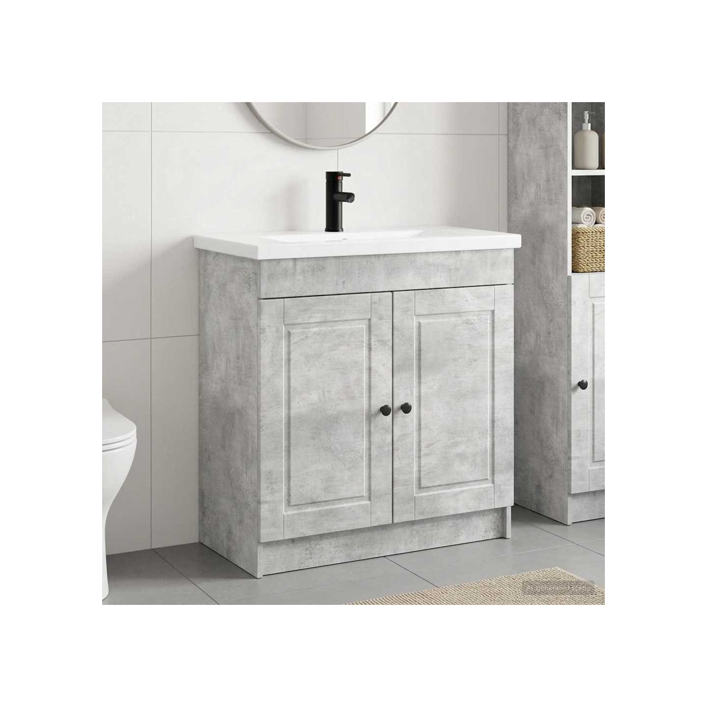 Ensemble de mobilier de salle de bain Gris béton
