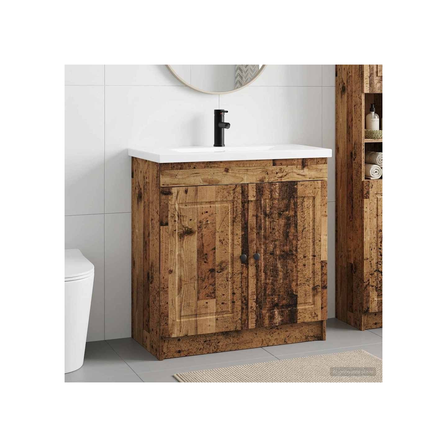 Ensemble de mobilier de salle de bain Bois ancien