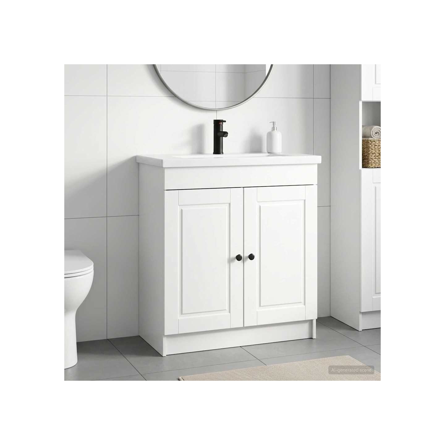 Ensemble de mobilier de salle de bain Blanc brillant