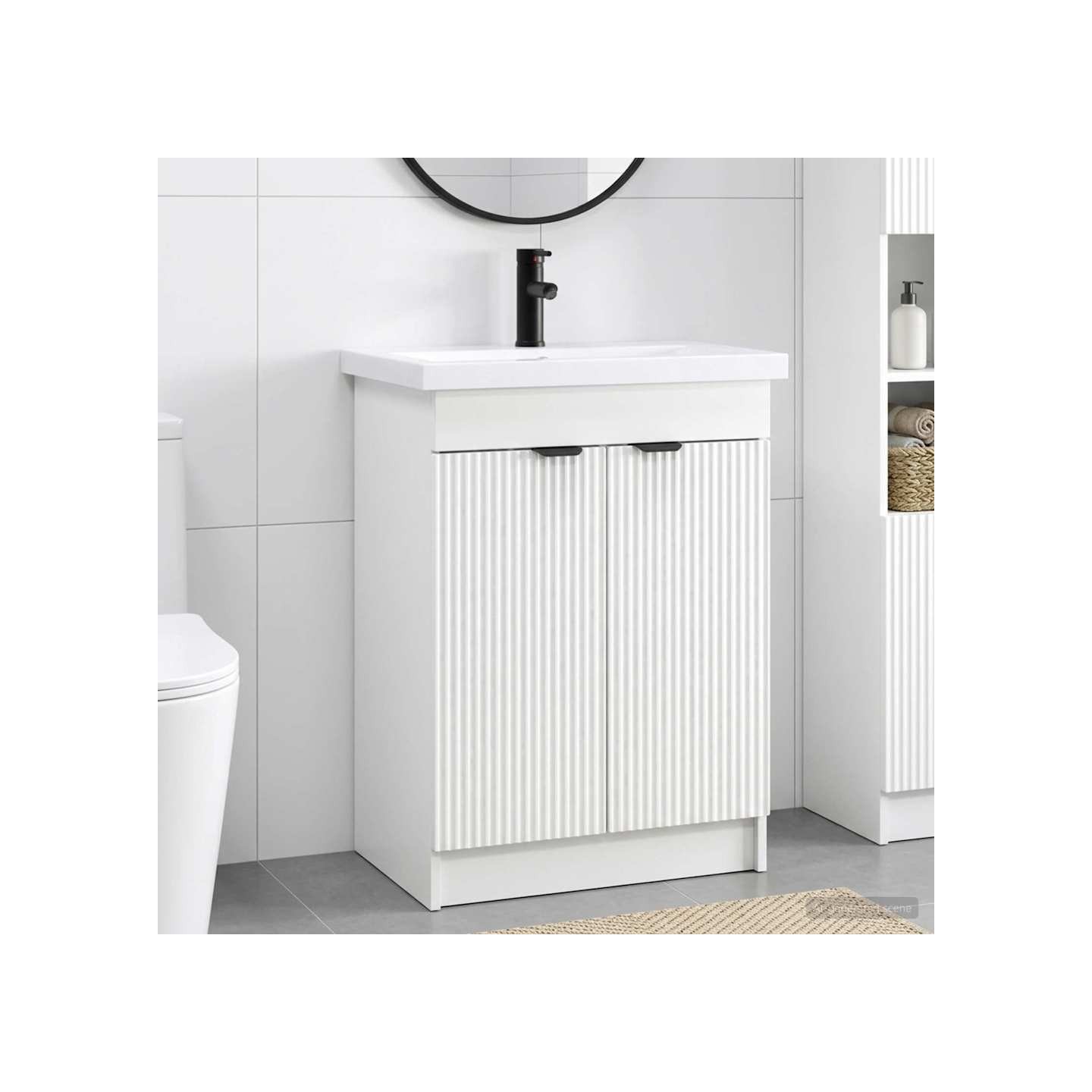 Ensemble de mobilier de salle de bain Blanc 56 x 37,5 x 81 cm
