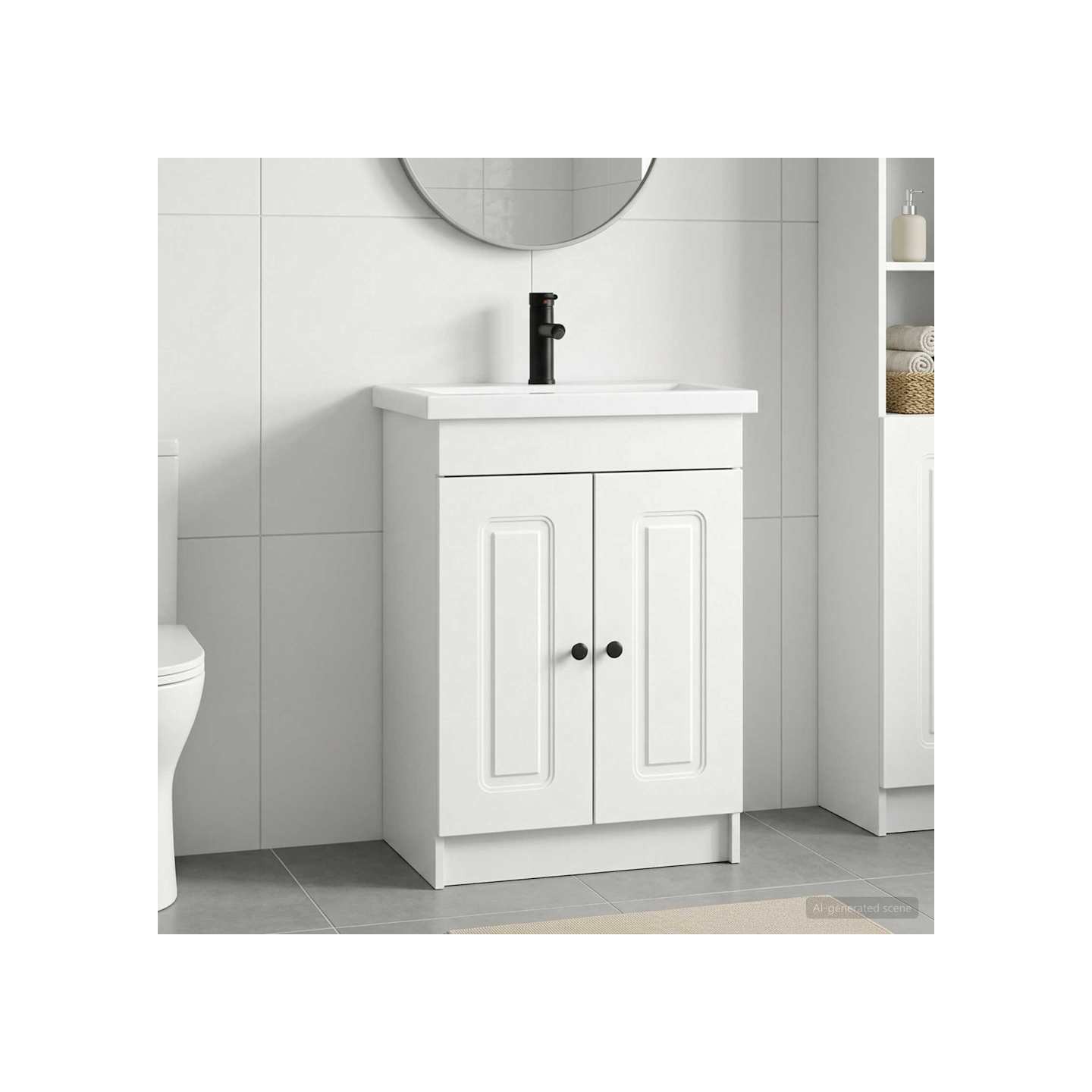 Ensemble de mobilier de salle de bain Blanc 56 x 37,5 x 81 cm