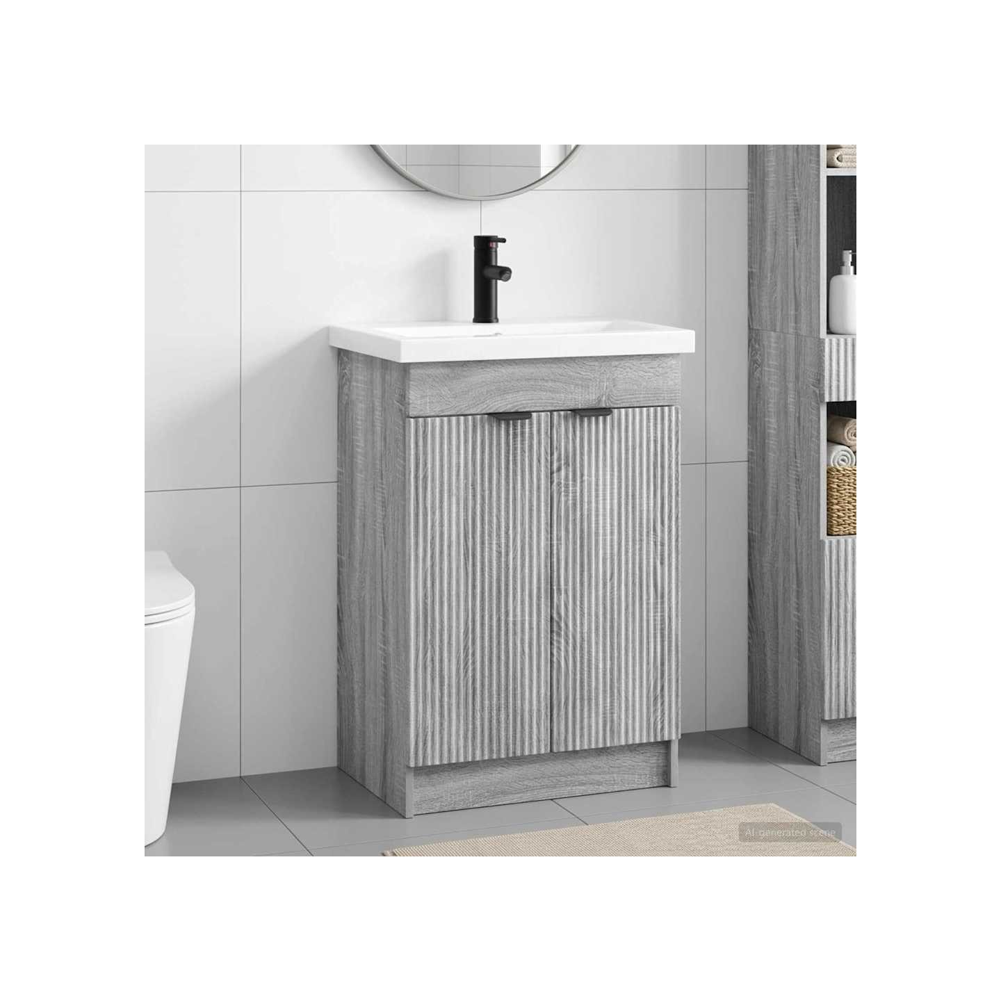 Ensemble de mobilier de salle de bain Sonoma gris