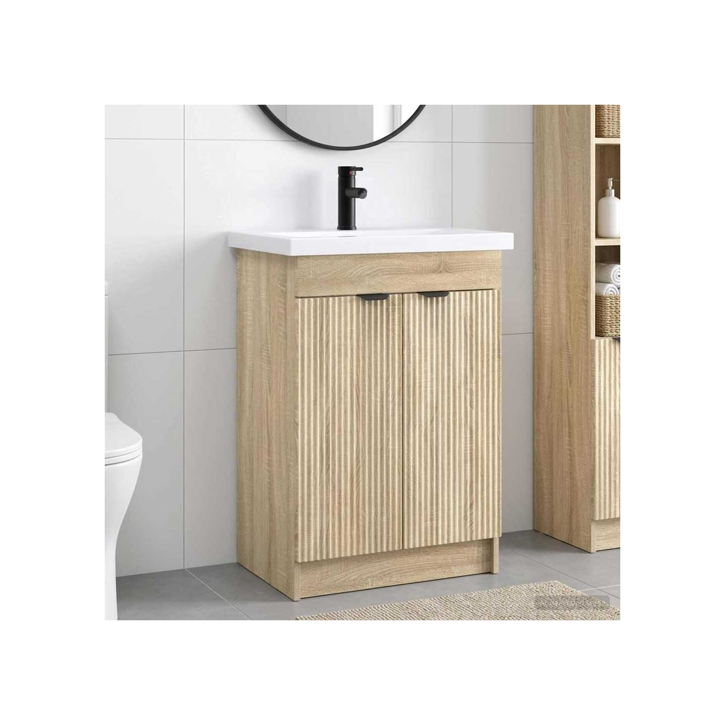 Ensemble de mobilier de salle de bain Chêne Sonoma