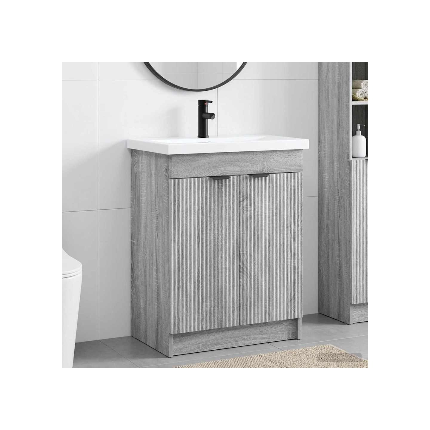 Ensemble de mobilier de salle de bain Sonoma gris