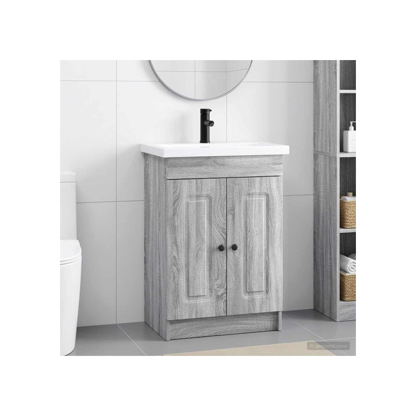 Ensemble de mobilier de salle de bain Sonoma gris