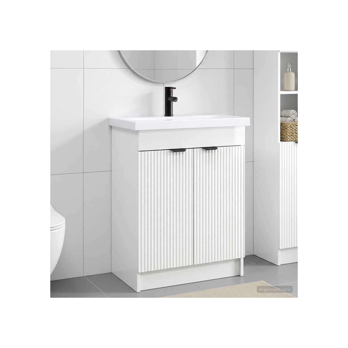 Ensemble de mobilier de salle de bain Blanc brillant