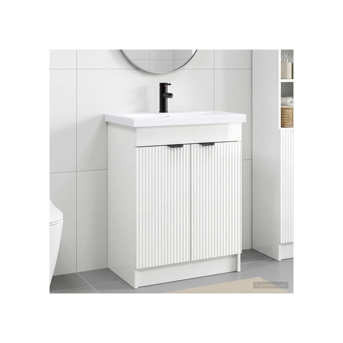 Ensemble de mobilier de salle de bain Blanc brillant