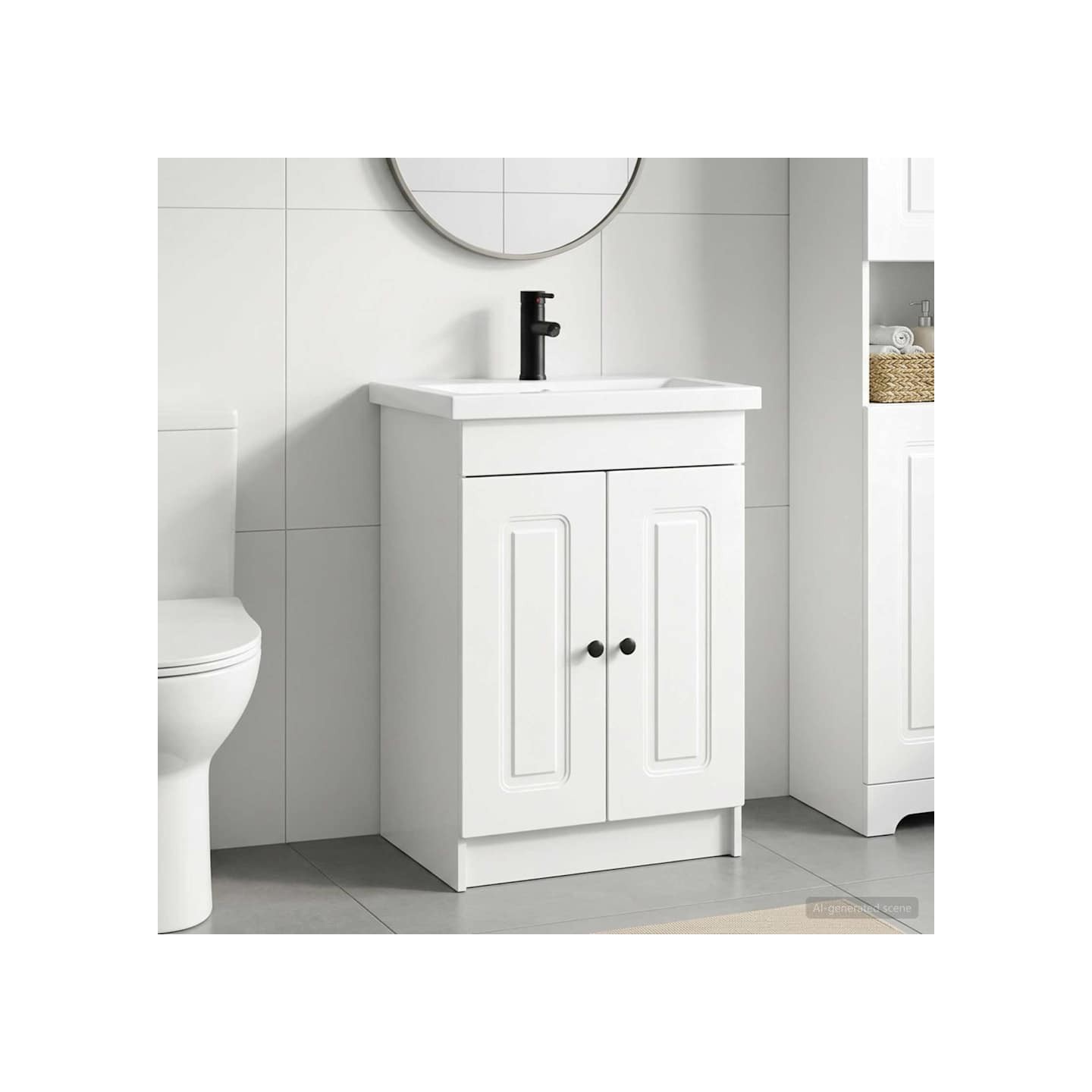 Ensemble de mobilier de salle de bain Blanc brillant
