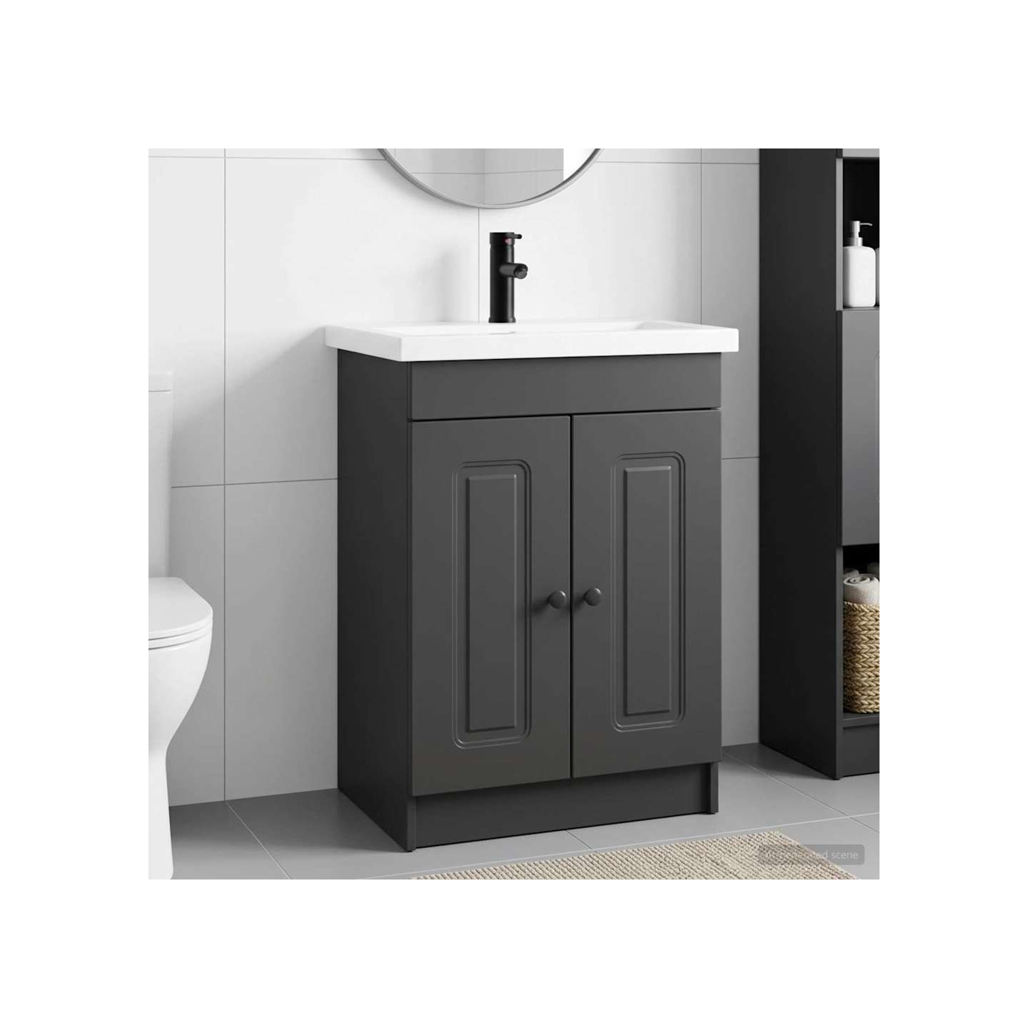 Ensemble de mobilier de salle de bain Noir 78,5 x 37,5 x 81 cm