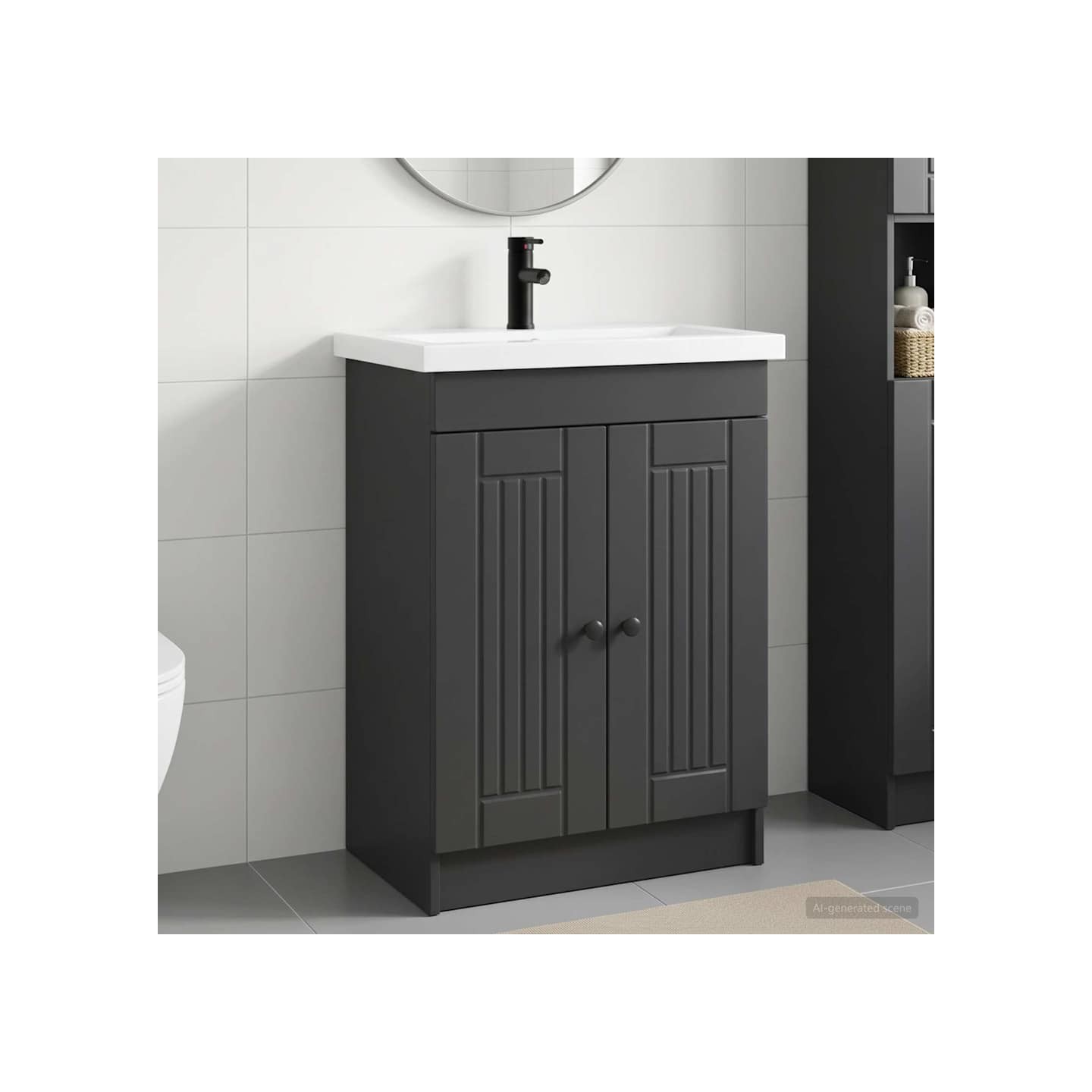 Ensemble de mobilier de salle de bain Noir 78,5 x 37,5 x 81 cm