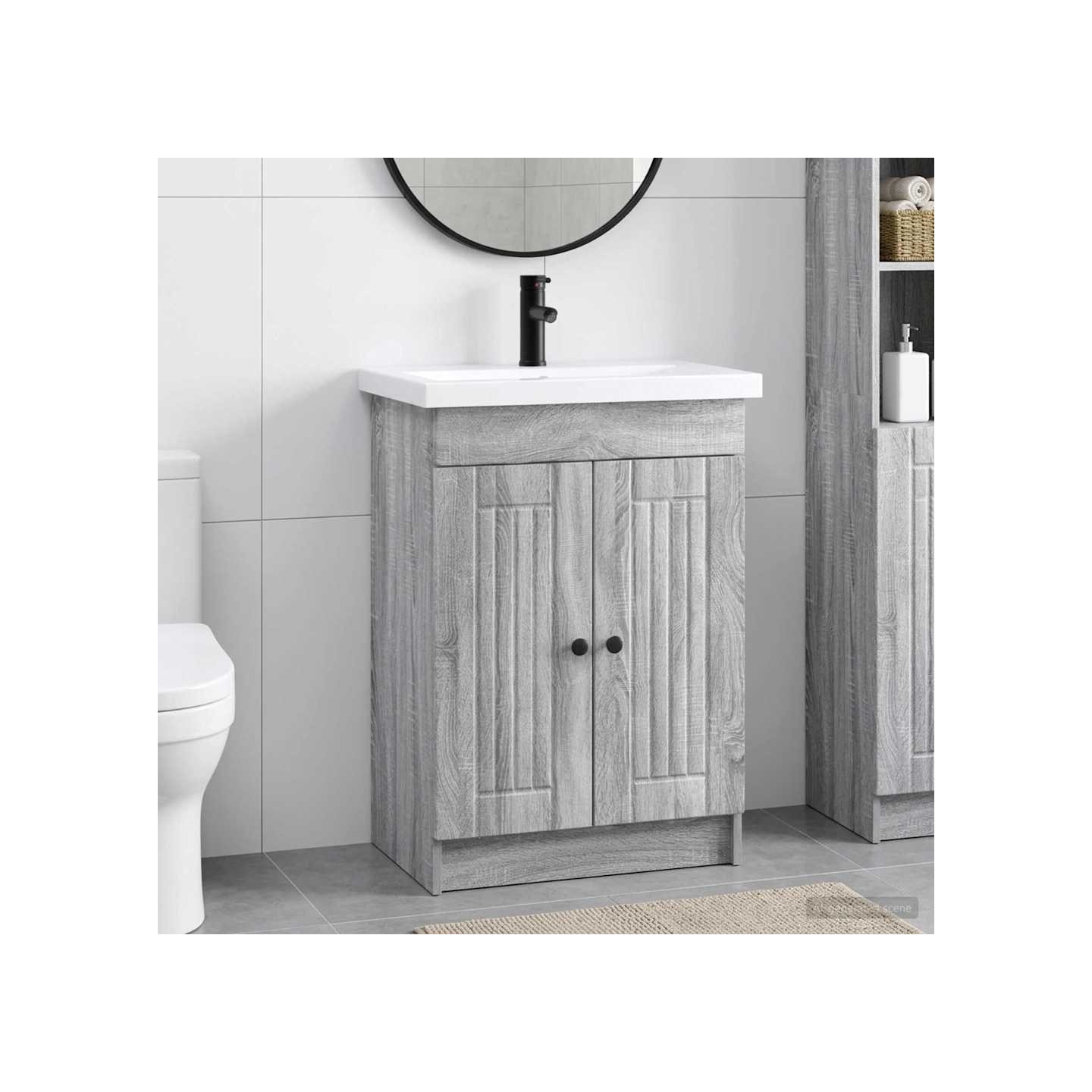 Ensemble de mobilier de salle de bain Sonoma gris