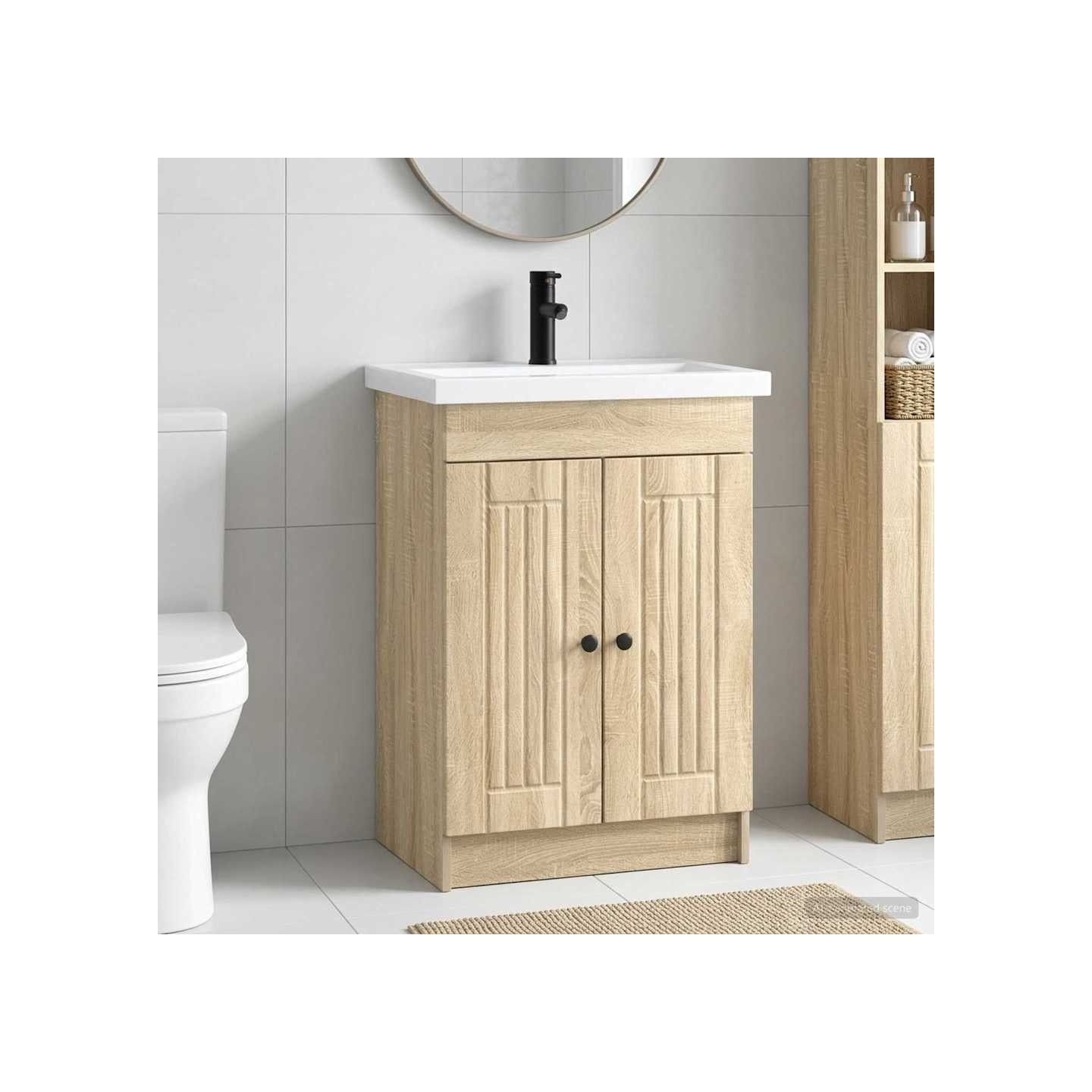 Ensemble de mobilier de salle de bain Chêne Sonoma