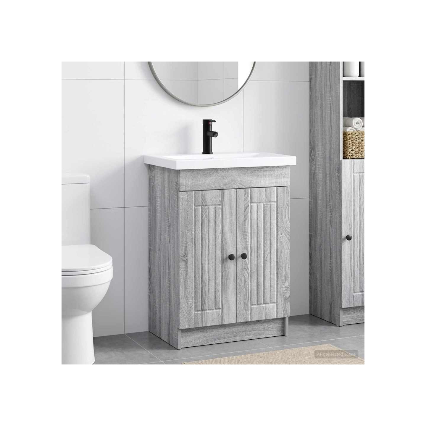 Ensemble de mobilier de salle de bain Sonoma gris