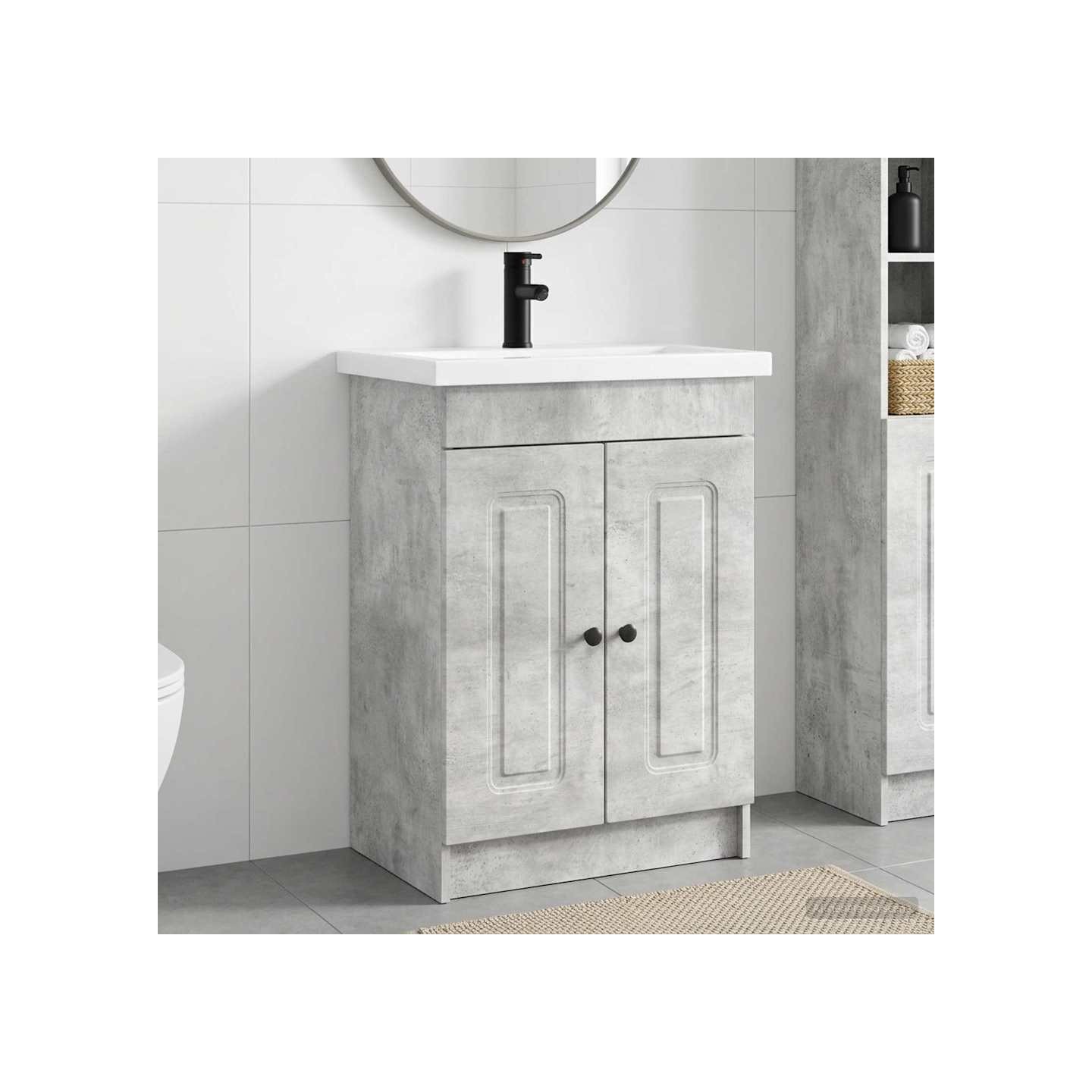 Ensemble de mobilier de salle de bain Gris béton