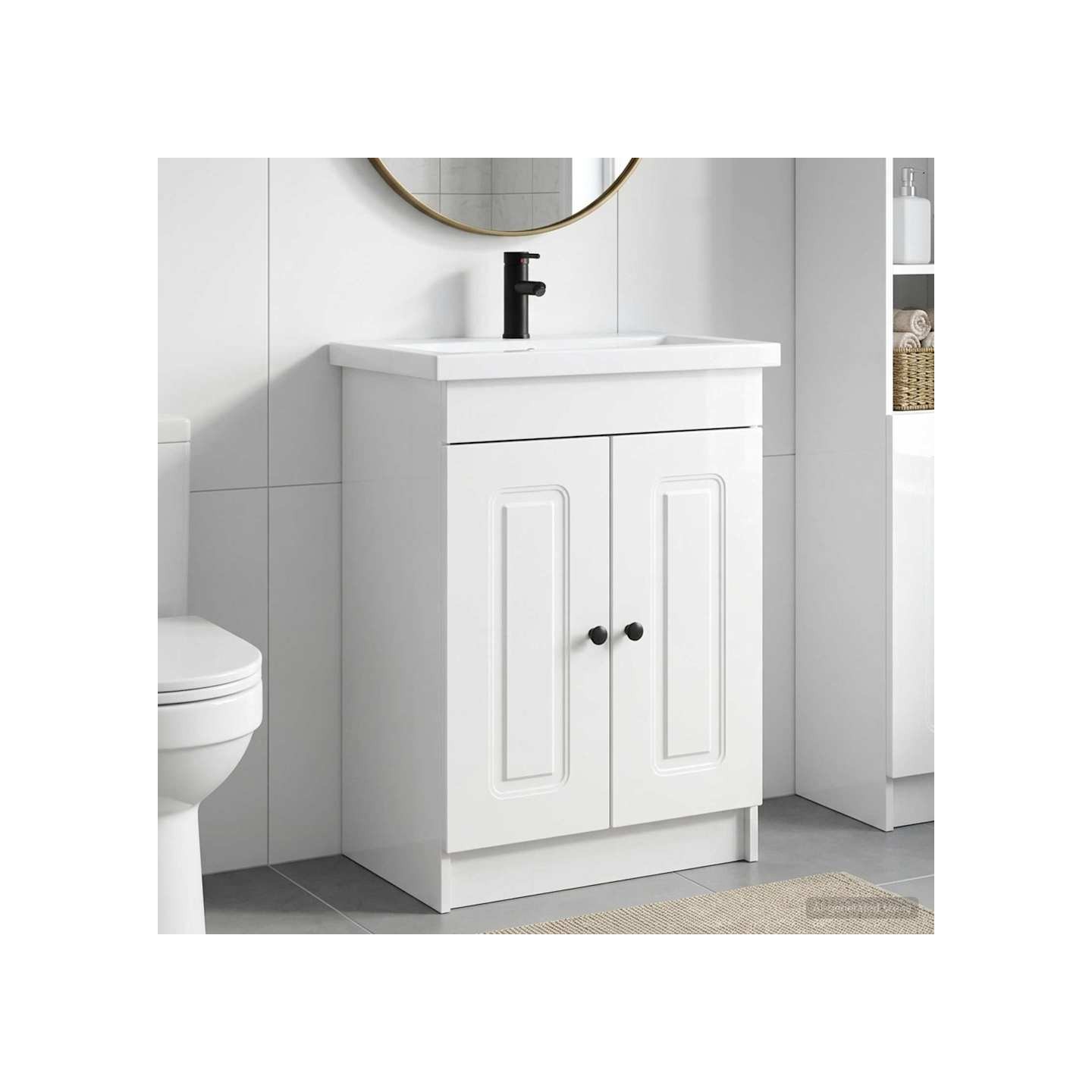 Ensemble de mobilier de salle de bain Blanc brillant