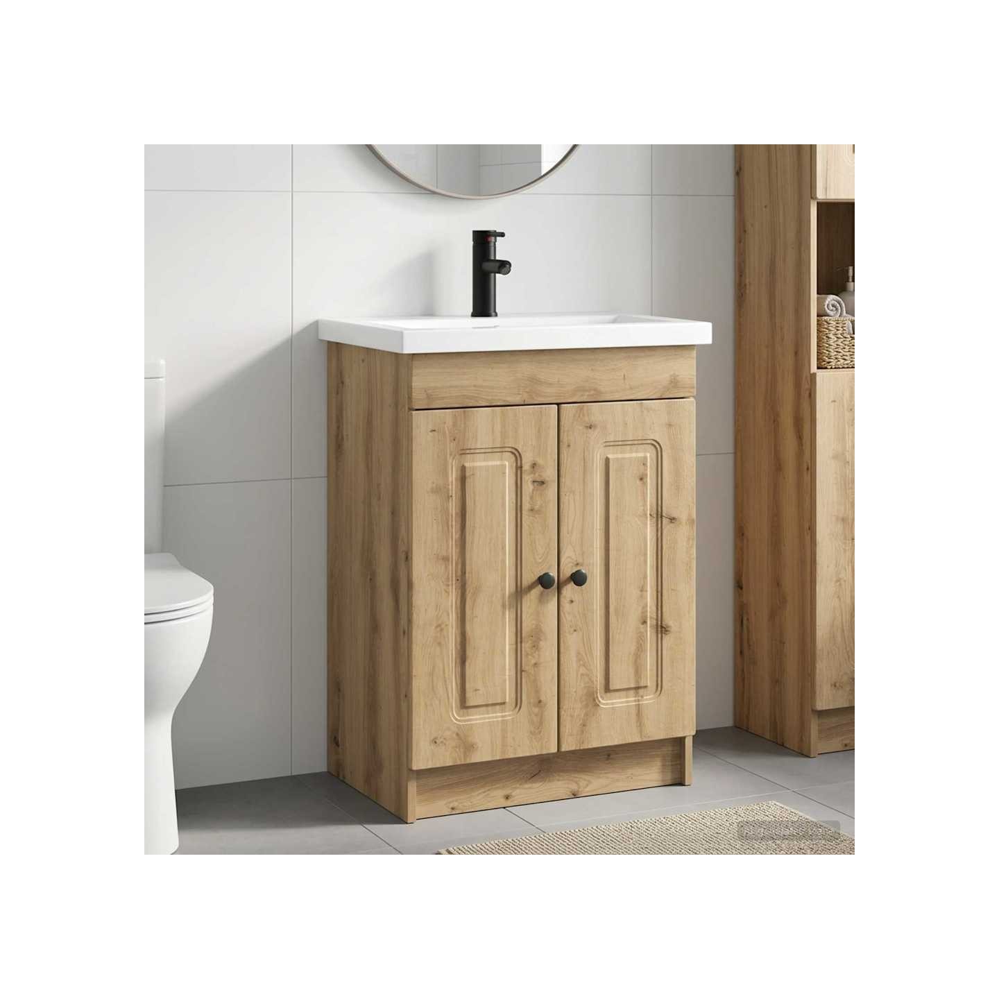 Ensemble de mobilier de salle de bain Chêne artisanal