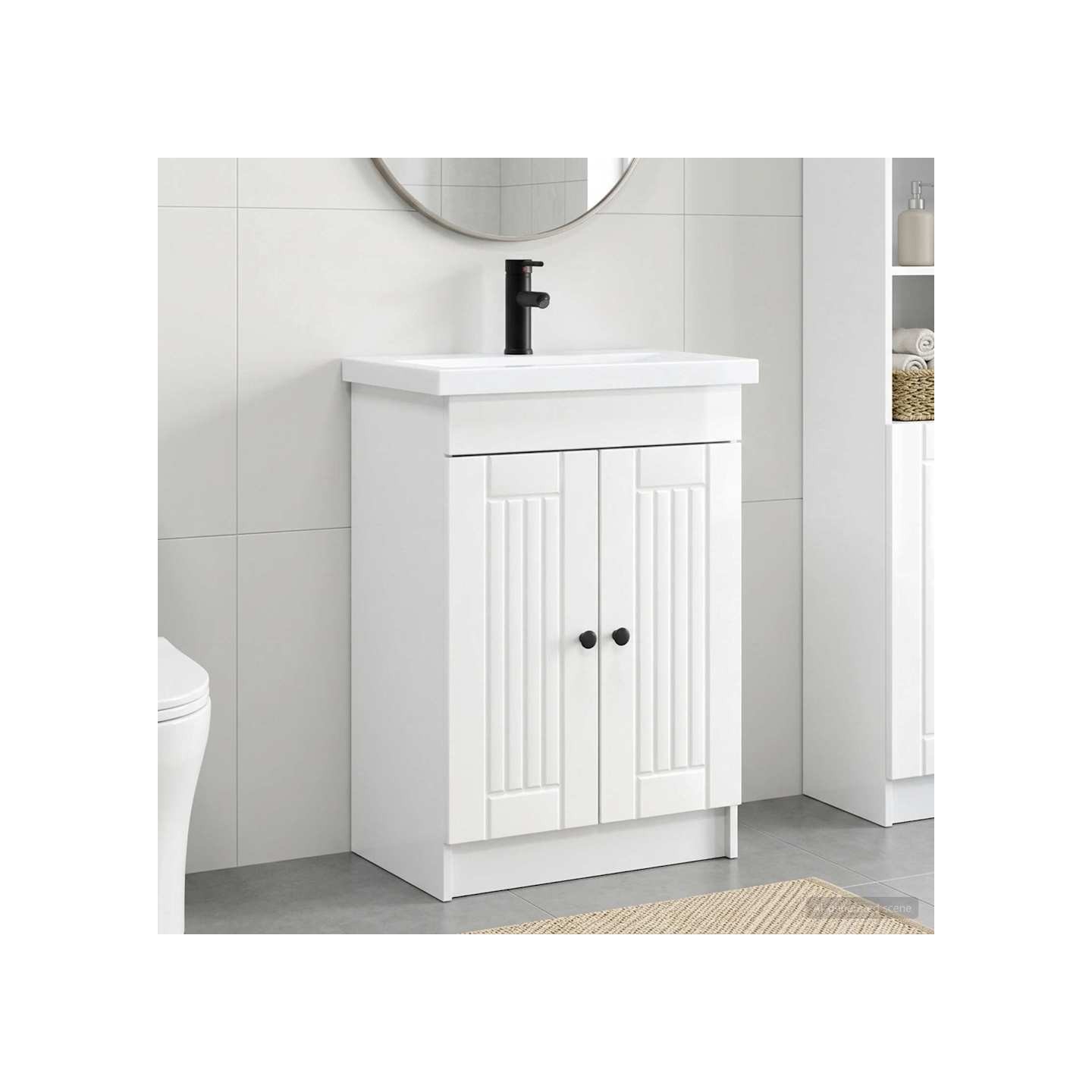 Ensemble de mobilier de salle de bain Blanc brillant