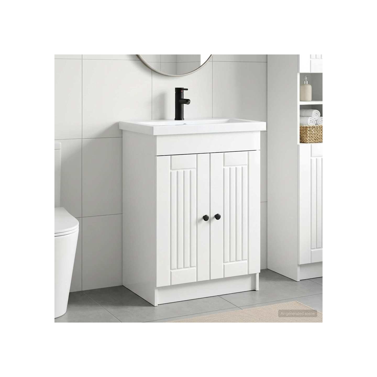 Ensemble de mobilier de salle de bain Blanc brillant