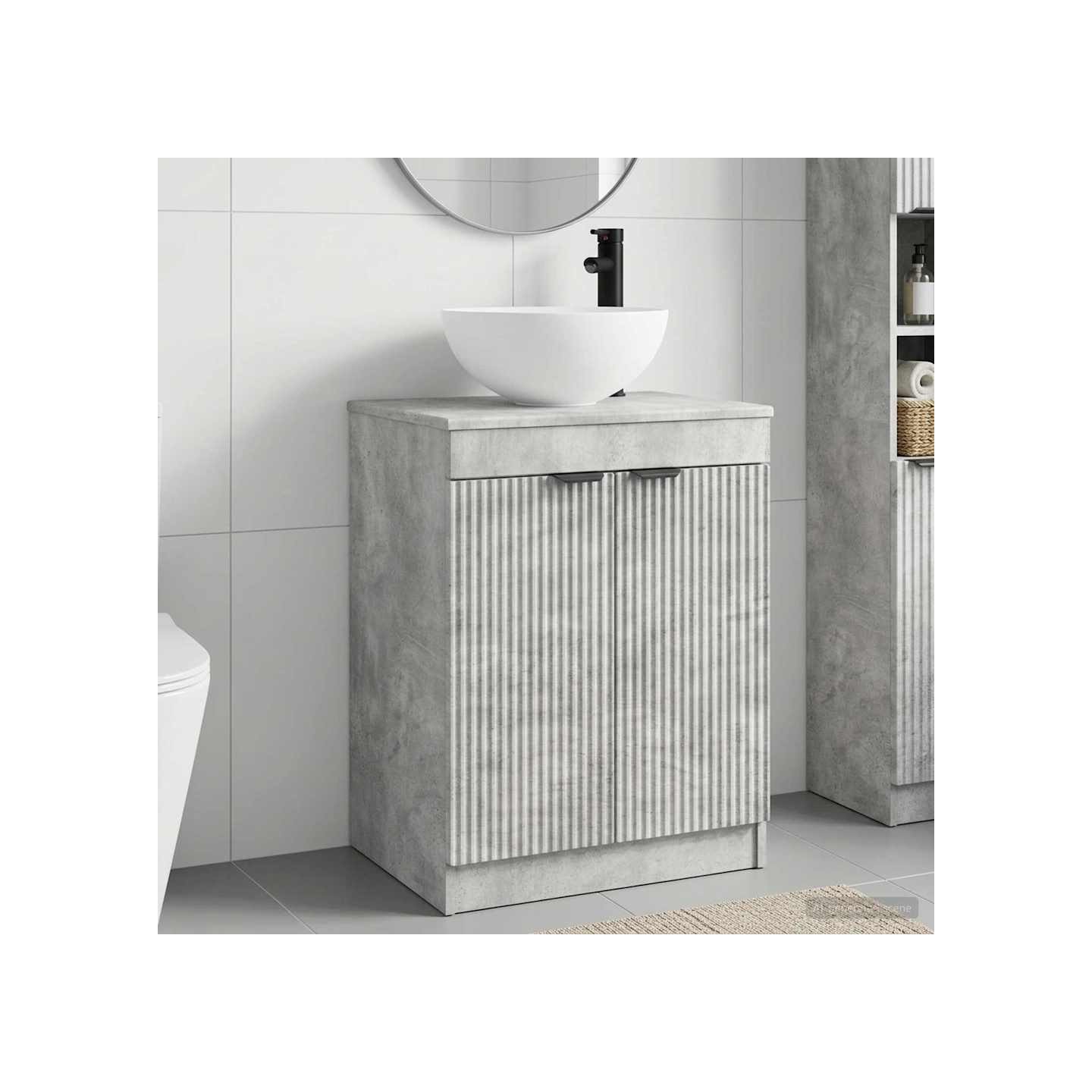 Ensemble de mobilier de salle de bain Gris béton