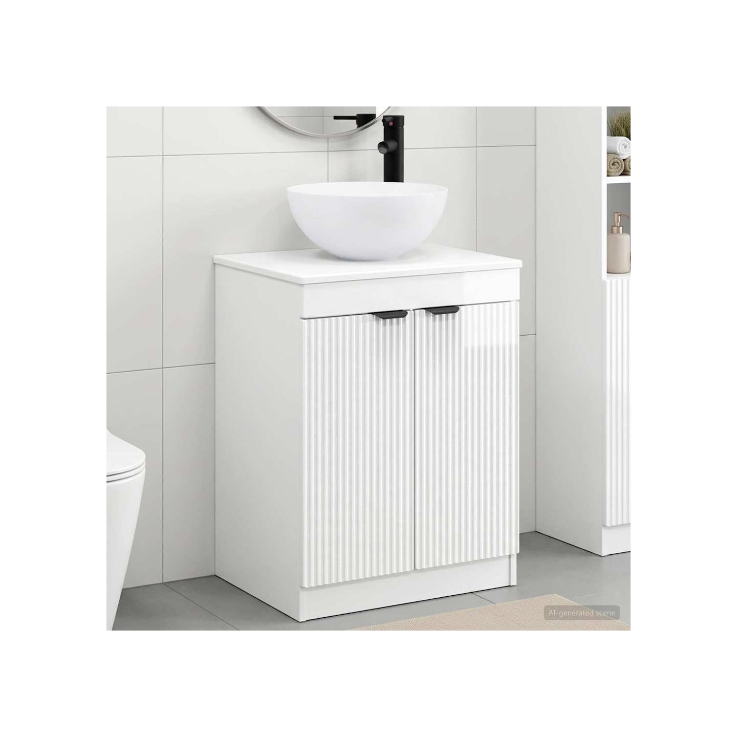 Ensemble de mobilier de salle de bain Blanc brillant