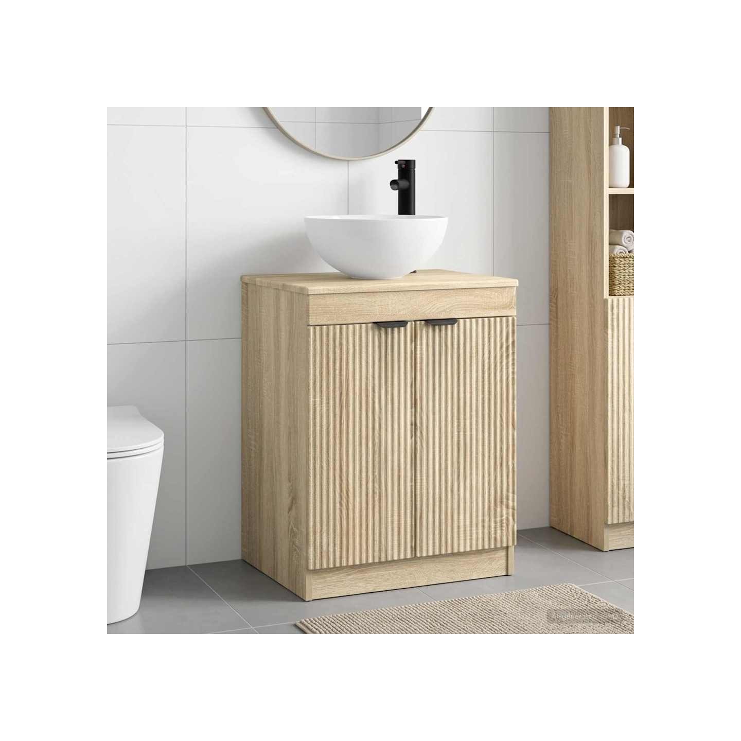 Ensemble de mobilier de salle de bain Chêne Sonoma