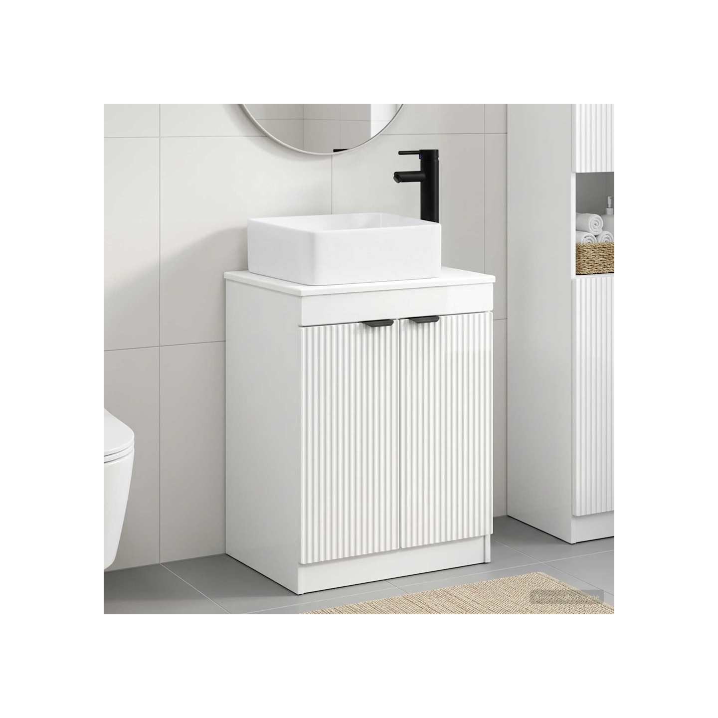 Ensemble de mobilier de salle de bain Blanc brillant