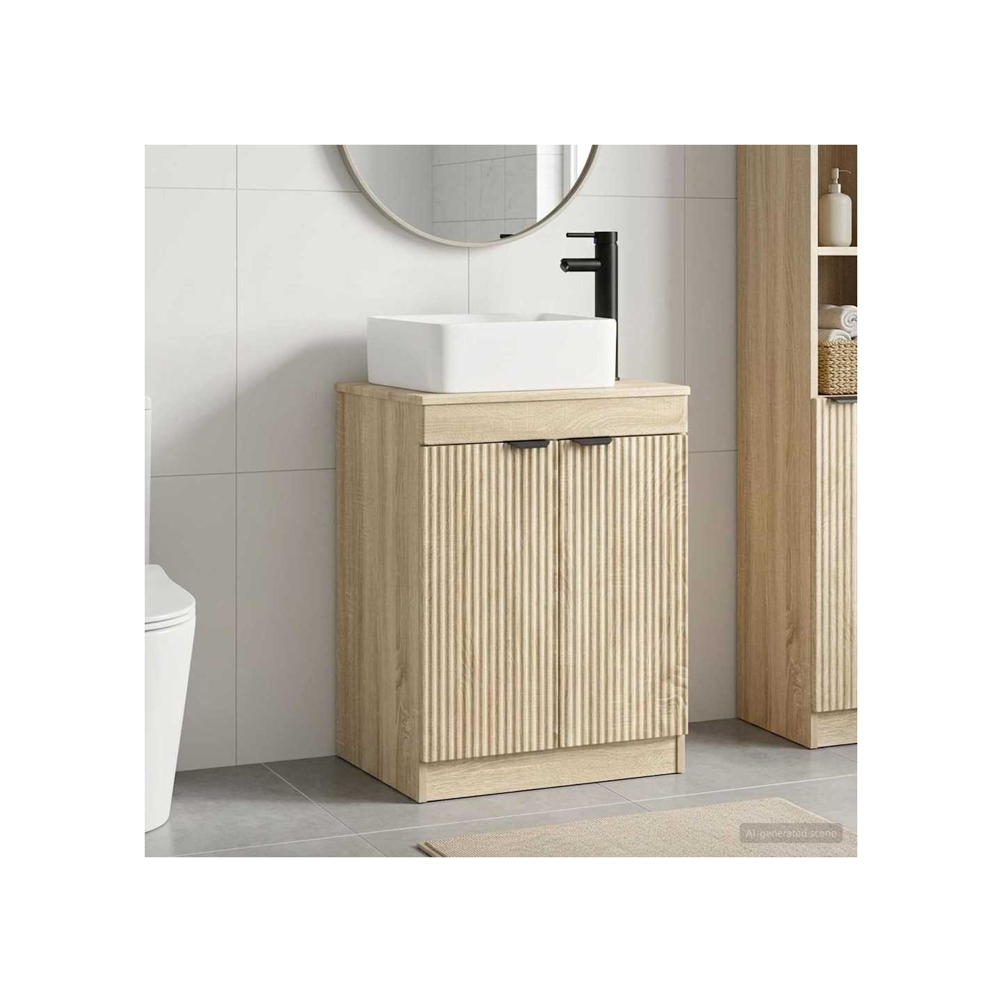 Ensemble de mobilier de salle de bain Chêne Sonoma