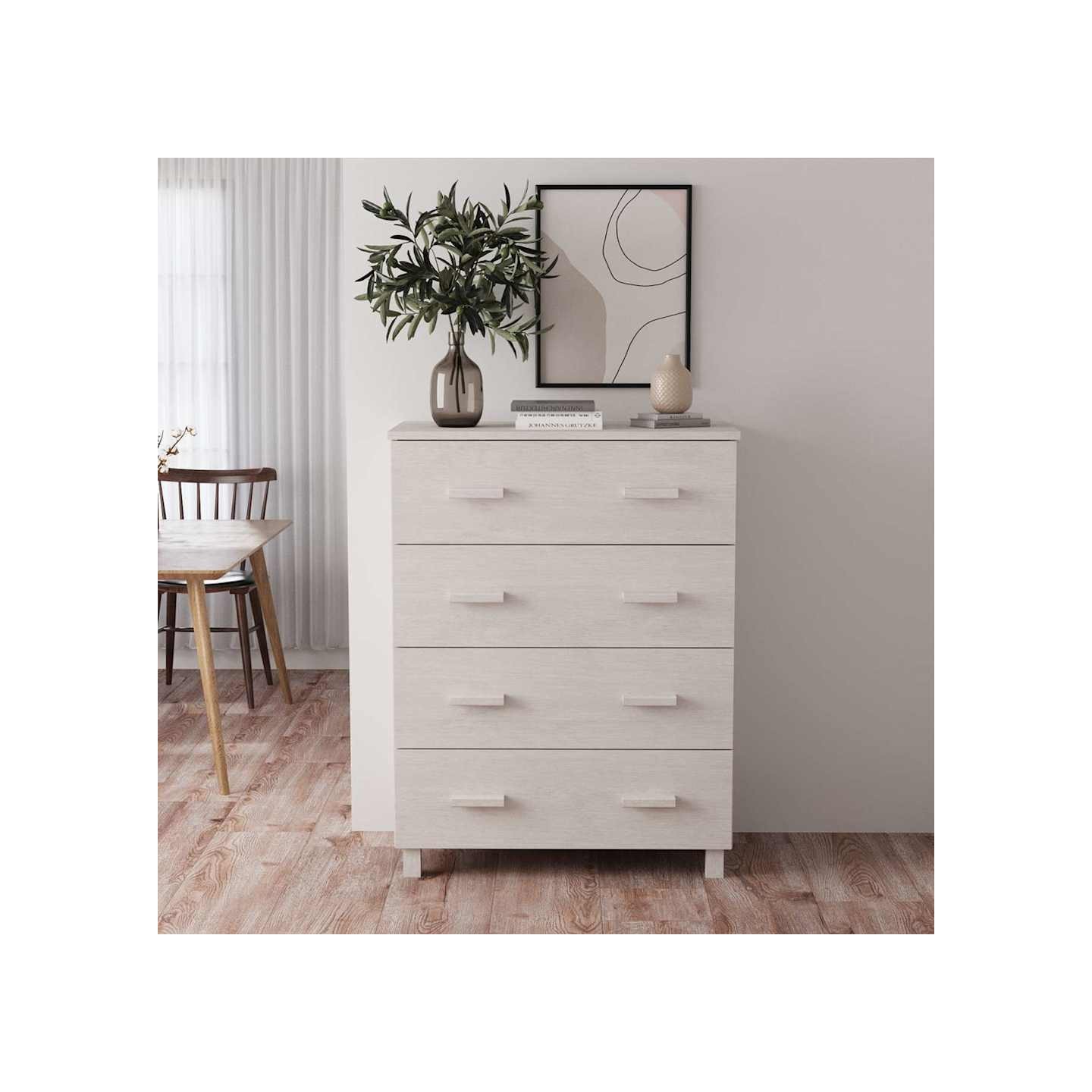 Buffet HAMAR Blanc 79x40x103,5 cm Bois massif de pin