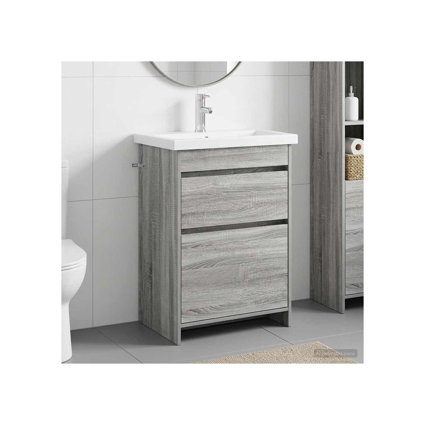 Ensemble de mobilier de salle de bain Sonoma gris