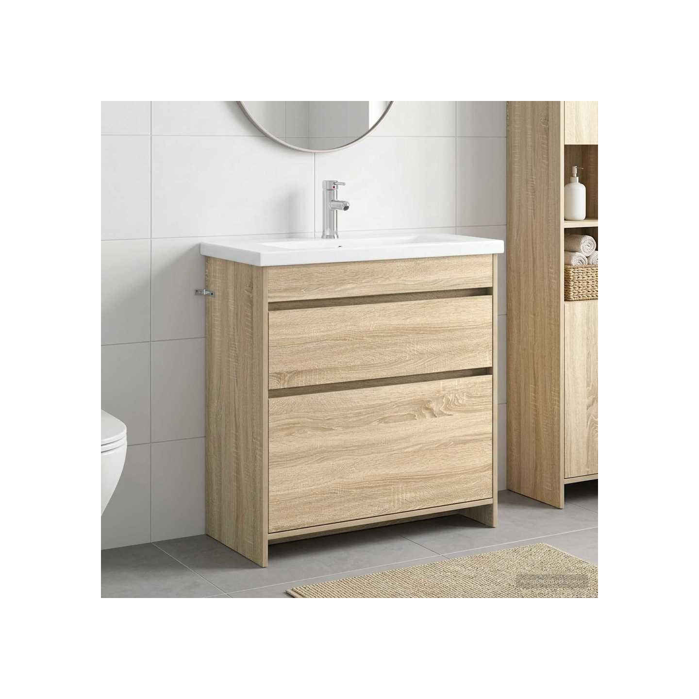Ensemble de mobilier de salle de bain Chêne Sonoma