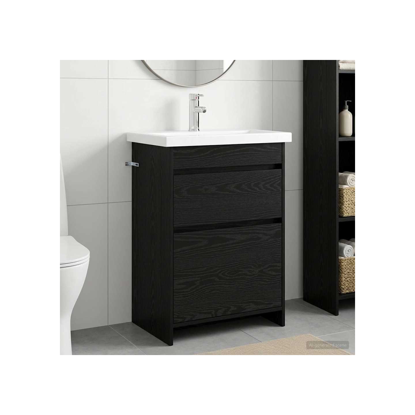 Ensemble de mobilier de salle de bain Chêne noir