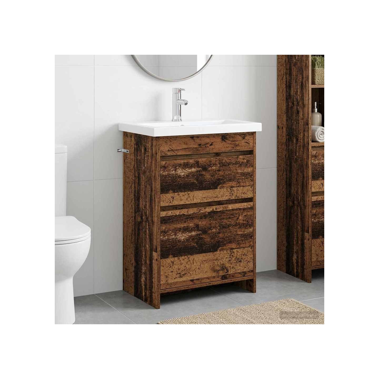 Ensemble de mobilier de salle de bain Bois ancien