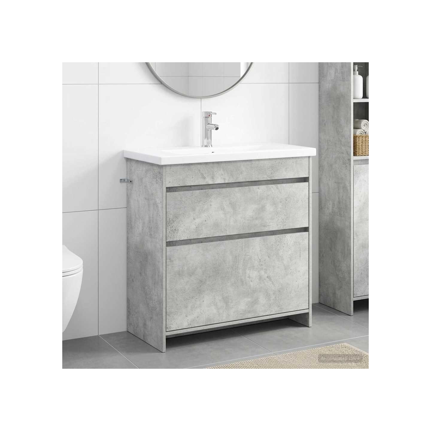 Ensemble de mobilier de salle de bain Gris béton