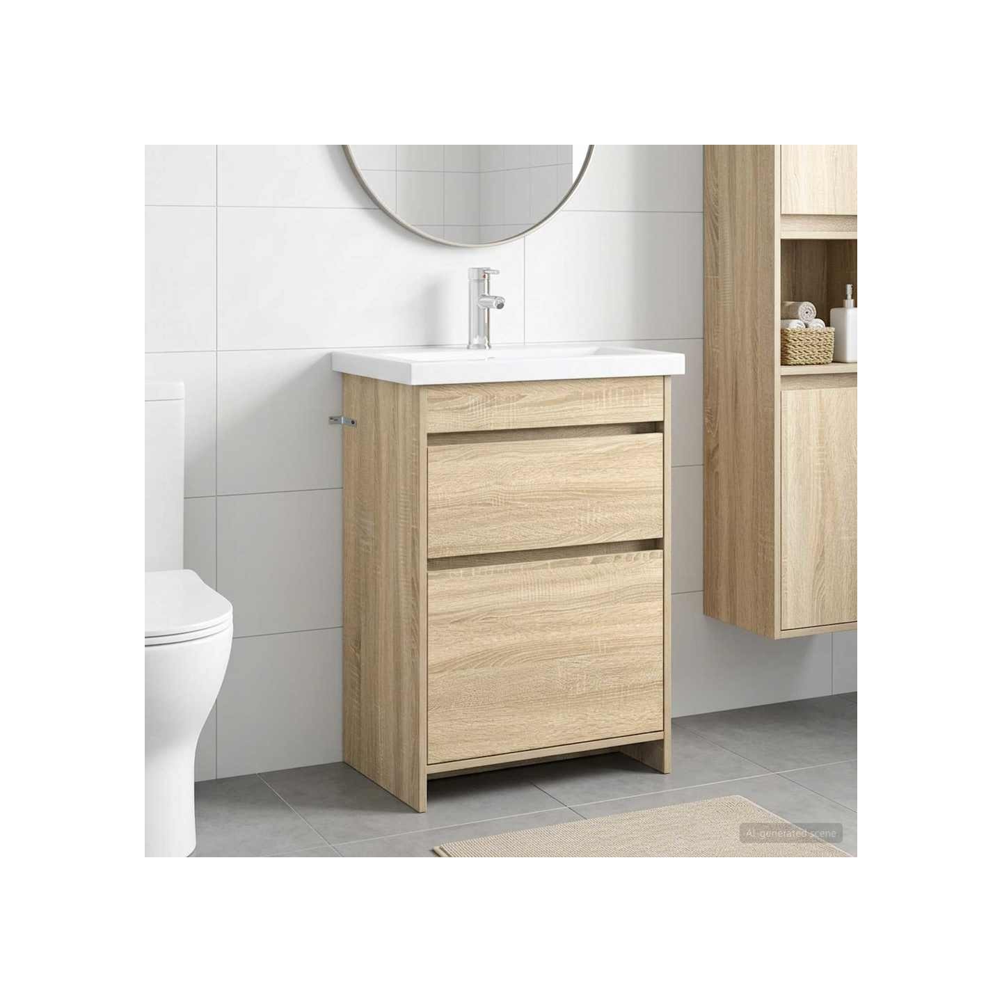 Ensemble de mobilier de salle de bain Chêne Sonoma