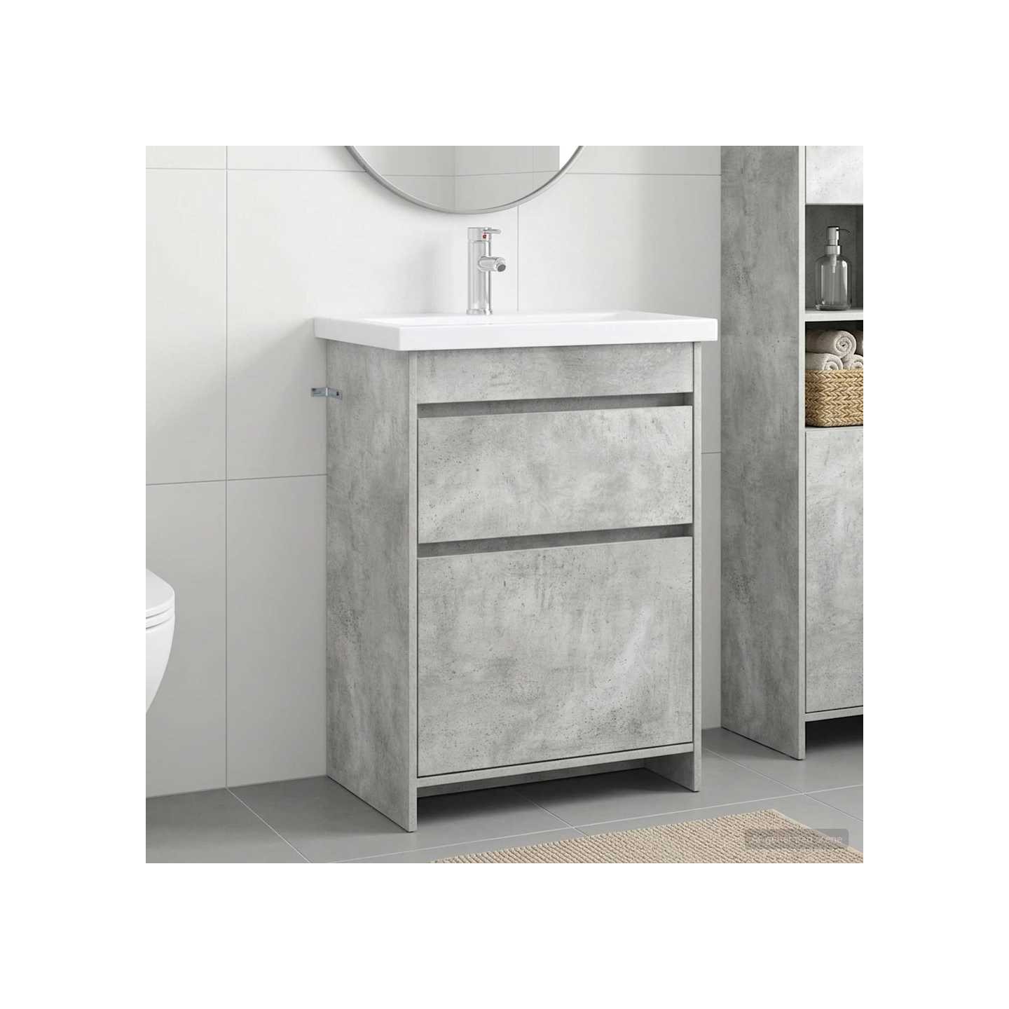 Ensemble de mobilier de salle de bain Gris béton