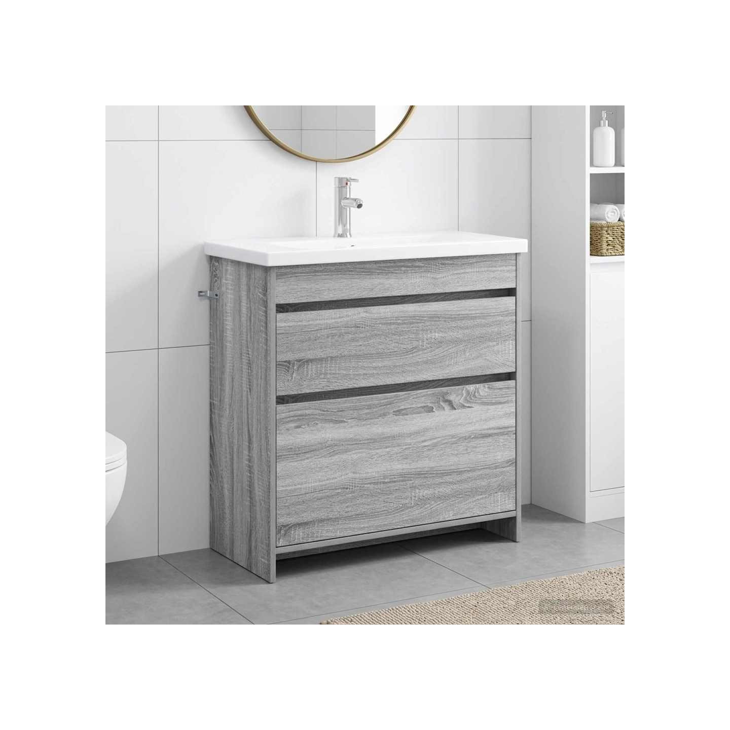 Ensemble de mobilier de salle de bain Sonoma gris