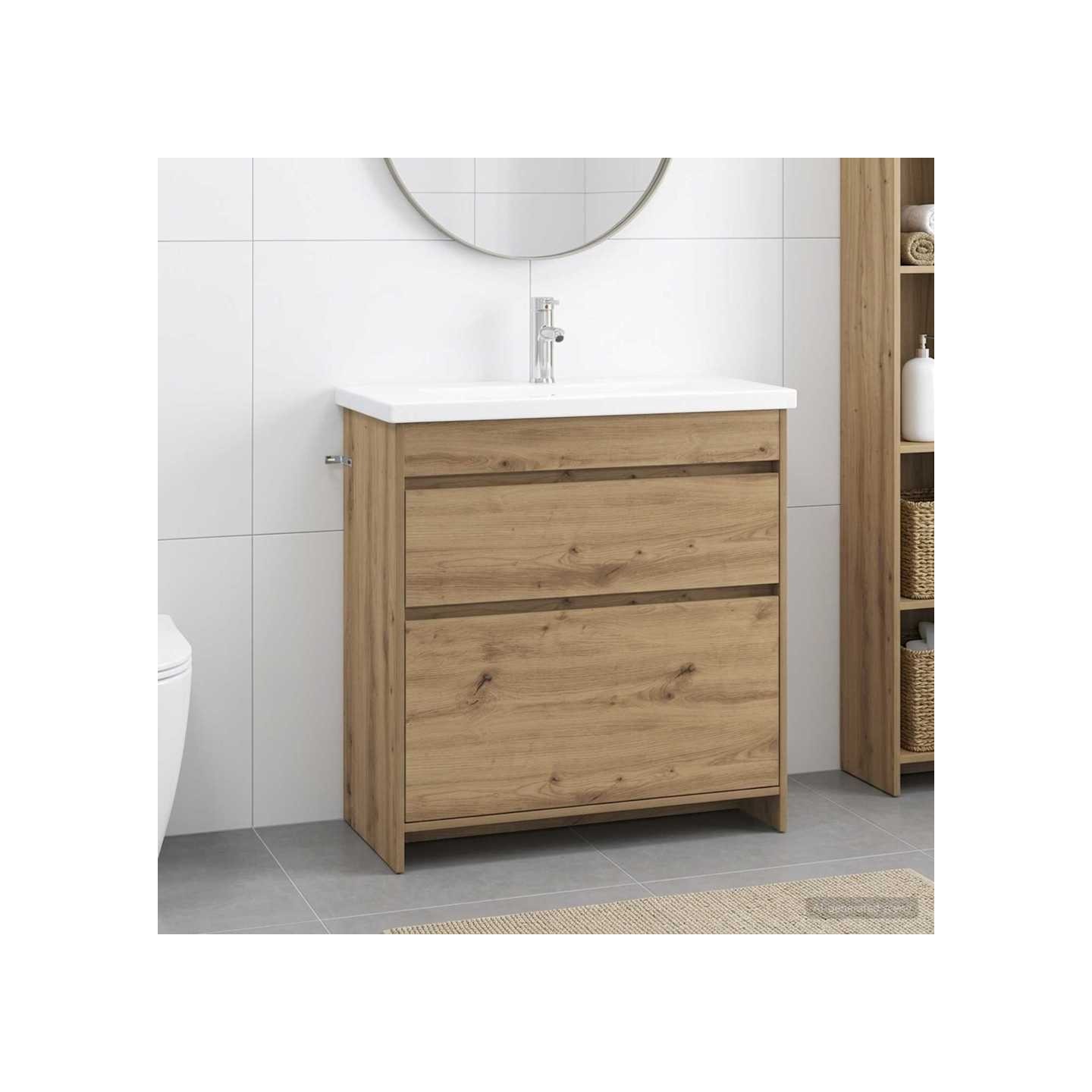 Ensemble de mobilier de salle de bain Chêne artisanal
