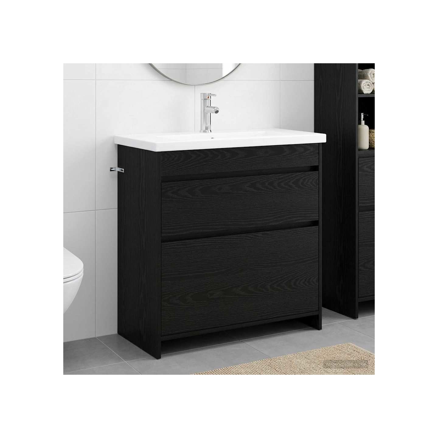 Ensemble de mobilier de salle de bain Chêne noir